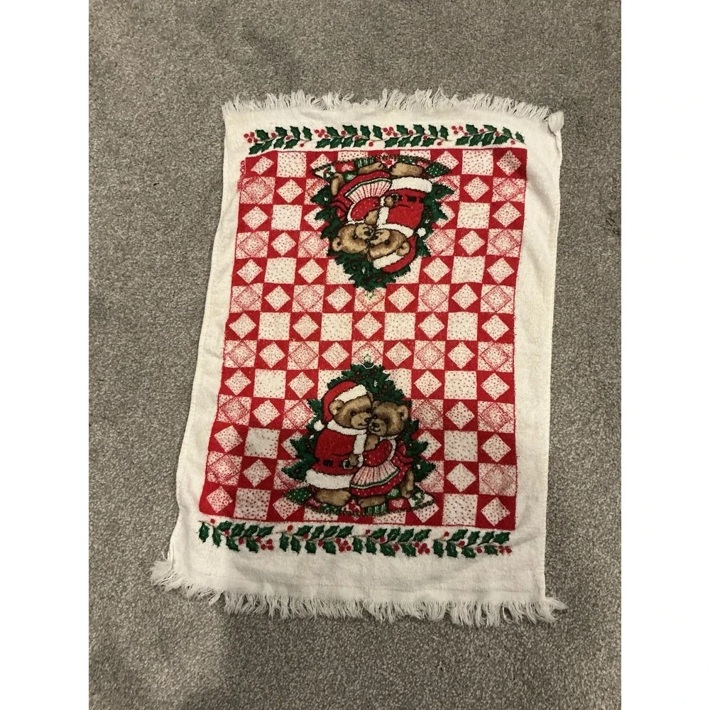 8 Vintage Christmas Washcloths/Hand Towels